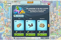 Special Sales Offer for restoration of King Solomon's City.
